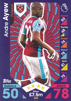 Andre Ayew West Ham United 2016/17 Topps Match Attax #360